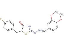 3,4-dimethoxybenzaldehyde [5-(4-fluorobenzyl)-4-oxo-1,3-thiazolidin-2-ylidene]hydrazone