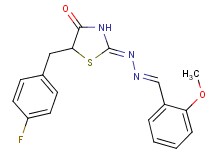 2-methoxybenzaldehyde [5-(4-fluorobenzyl)-4-oxo-1,3-thiazolidin-2-ylidene]hydrazone