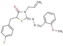 2-methoxybenzaldehyde [3-allyl-5-(4-fluorobenzyl)-4-oxo-1,3-thiazolidin-2-ylidene]hydrazone