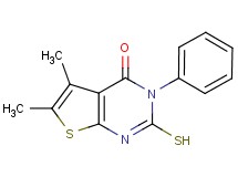2-mercapto-5,6-dimethyl-3-phenylthieno[2,3-d]pyrimidin-4(3H)-one
