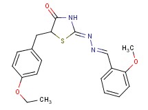 2-methoxybenzaldehyde [5-(4-ethoxybenzyl)-4-oxo-1,3-thiazolidin-2-ylidene]hydrazone