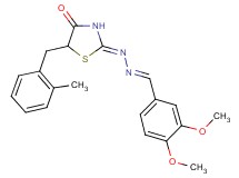 3,4-dimethoxybenzaldehyde [5-(2-methylbenzyl)-4-oxo-1,3-thiazolidin-2-ylidene]hydrazone
