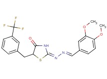 3,4-dimethoxybenzaldehyde {4-oxo-5-[3-(trifluoromethyl)benzyl]-1,3-thiazolidin-2-ylidene}hydrazone