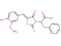 2-[5-(4-hydroxy-3-methoxybenzylidene)-4-oxo-2-thioxo-1,3-thiazolidin-3-yl]-3-phenylpropanoic acid