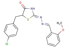 2-methoxybenzaldehyde [5-(4-chlorobenzyl)-4-oxo-1,3-thiazolidin-2-ylidene]hydrazone