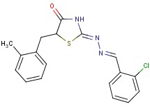 2-chlorobenzaldehyde [5-(2-methylbenzyl)-4-oxo-1,3-thiazolidin-2-ylidene]hydrazone