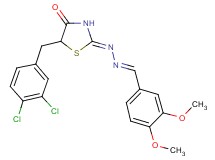 3,4-dimethoxybenzaldehyde [5-(3,4-dichlorobenzyl)-4-oxo-1,3-thiazolidin-2-ylidene]hydrazone
