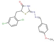 4-methoxybenzaldehyde [5-(2,5-dichlorobenzyl)-4-oxo-1,3-thiazolidin-2-ylidene]hydrazone