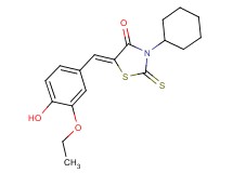 3-cyclohexyl-5-(3-ethoxy-4-hydroxybenzylidene)-2-thioxo-1,3-thiazolidin-4-one