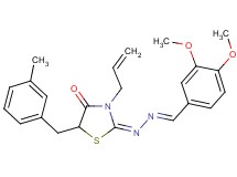 3,4-dimethoxybenzaldehyde [3-allyl-5-(3-methylbenzyl)-4-oxo-1,3-thiazolidin-2-ylidene]hydrazone