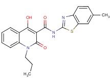 4-hydroxy-N-(6-methyl-1,3-benzothiazol-2-yl)-2-oxo-1-propyl-1,2-dihydro-3-quinolinecarboxamide