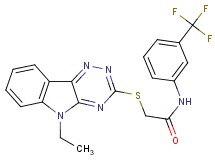 2-[(5-ethyl-5H-[1,2,4]triazino[5,6-b]indol-3-yl)thio]-N-[3-(trifluoromethyl)phenyl]acetamide