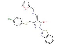 2-(1,3-benzothiazol-2-yl)-5-{[(4-chlorophenyl)thio]methyl}-4-{[(2-furylmethyl)amino]methylene}-2,4-dihydro-3H-pyrazol-3-one