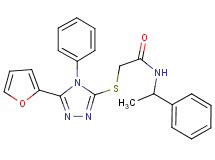 2-{[5-(2-furyl)-4-phenyl-4H-1,2,4-triazol-3-yl]thio}-N-(1-phenylethyl)acetamide