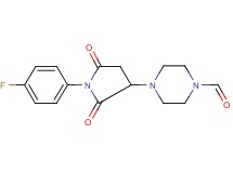 4-[1-(4-fluorophenyl)-2,5-dioxo-3-pyrrolidinyl]-1-piperazinecarbaldehyde