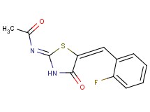 N-[5-(2-fluorobenzylidene)-4-oxo-1,3-thiazolidin-2-ylidene]acetamide