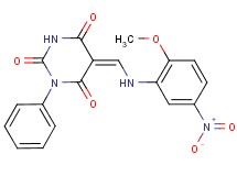 5-{[(2-methoxy-5-nitrophenyl)amino]methylene}-1-phenyl-2,4,6(1H,3H,5H)-pyrimidinetrione
