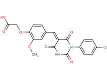 (4-{[1-(4-chlorophenyl)-2,4,6-trioxotetrahydro-5(2H)-pyrimidinylidene]methyl}-2-methoxyphenoxy)acetic acid