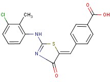 4-{[2-[(3-chloro-2-methylphenyl)amino]-4-oxo-1,3-thiazol-5(4H)-ylidene]methyl}benzoic acid