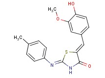 5-(4-hydroxy-3-methoxybenzylidene)-2-[(4-methylphenyl)imino]-1,3-thiazolidin-4-one
