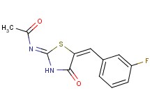 N-[5-(3-fluorobenzylidene)-4-oxo-1,3-thiazolidin-2-ylidene]acetamide