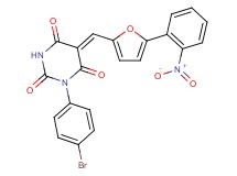 1-(4-bromophenyl)-5-{[5-(2-nitrophenyl)-2-furyl]methylene}-2,4,6(1H,3H,5H)-pyrimidinetrione