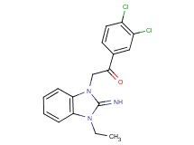 1-(3,4-dichlorophenyl)-2-(3-ethyl-2-imino-2,3-dihydro-1H-benzimidazol-1-yl)ethanone hydrobromide