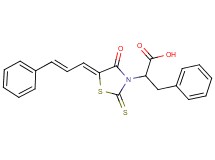 2-[4-oxo-5-(3-phenyl-2-propen-1-ylidene)-2-thioxo-1,3-thiazolidin-3-yl]-3-phenylpropanoic acid