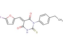 1-(4-ethylphenyl)-5-[(5-iodo-2-furyl)methylene]-2-thioxodihydro-4,6(1H,5H)-pyrimidinedione