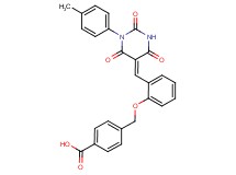 4-[(2-{[1-(4-methylphenyl)-2,4,6-trioxotetrahydro-5(2H)-pyrimidinylidene]methyl}phenoxy)methyl]benzoic acid