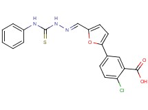5-{5-[2-(anilinocarbonothioyl)carbonohydrazonoyl]-2-furyl}-2-chlorobenzoic acid