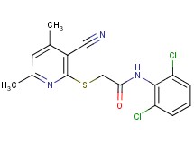 2-[(3-cyano-4,6-dimethyl-2-pyridinyl)thio]-N-(2,6-dichlorophenyl)acetamide