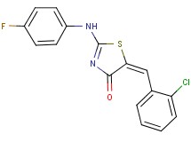 5-(2-chlorobenzylidene)-2-[(4-fluorophenyl)amino]-1,3-thiazol-4(5H)-one