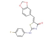 5-(1,3-benzodioxol-5-ylmethylene)-2-[(4-fluorophenyl)amino]-1,3-thiazol-4(5H)-one