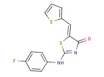 2-[(4-fluorophenyl)amino]-5-(2-thienylmethylene)-1,3-thiazol-4(5H)-one