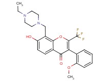 8-[(4-ethyl-1-piperazinyl)methyl]-7-hydroxy-3-(2-methoxyphenyl)-2-(trifluoromethyl)-4H-chromen-4-one