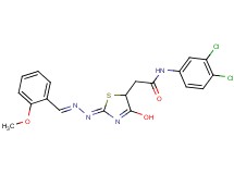 N-(3,4-dichlorophenyl)-2-{4-hydroxy-2-[(2-methoxybenzylidene)hydrazono]-2,5-dihydro-1,3-thiazol-5-yl}acetamide