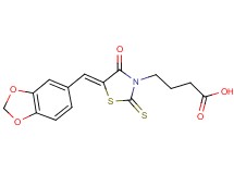 4-[5-(1,3-benzodioxol-5-ylmethylene)-4-oxo-2-thioxo-1,3-thiazolidin-3-yl]butanoic acid