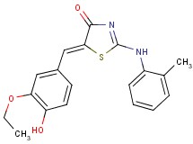 5-(3-ethoxy-4-hydroxybenzylidene)-2-[(2-methylphenyl)amino]-1,3-thiazol-4(5H)-one
