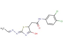N-(3,4-dichlorophenyl)-2-[2-(ethylidenehydrazono)-4-hydroxy-2,5-dihydro-1,3-thiazol-5-yl]acetamide