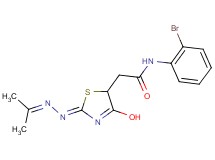 N-(2-bromophenyl)-2-{4-hydroxy-2-[(1-methylethylidene)hydrazono]-2,5-dihydro-1,3-thiazol-5-yl}acetamide