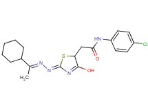 N-(4-chlorophenyl)-2-{2-[(1-cyclohexylethylidene)hydrazono]-4-hydroxy-2,5-dihydro-1,3-thiazol-5-yl}acetamide