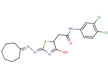 2-[2-(cycloheptylidenehydrazono)-4-hydroxy-2,5-dihydro-1,3-thiazol-5-yl]-N-(3,4-dichlorophenyl)acetamide