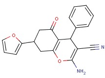 2-amino-7-(2-furyl)-5-oxo-4-phenyl-5,6,7,8-tetrahydro-4H-chromene-3-carbonitrile