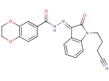 N'-[1-(3-cyanopropyl)-2-oxo-1,2-dihydro-3H-indol-3-ylidene]-2,3-dihydro-1,4-benzodioxine-6-carbohydrazide
