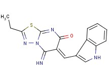 2-ethyl-5-imino-6-(1H-indol-3-ylmethylene)-5,6-dihydro-7H-[1,3,4]thiadiazolo[3,2-a]pyrimidin-7-one