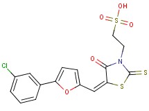 2-(5-{[5-(3-chlorophenyl)-2-furyl]methylene}-4-oxo-2-thioxo-1,3-thiazolidin-3-yl)ethanesulfonic acid