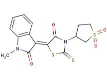 3-[3-(1,1-dioxidotetrahydro-3-thienyl)-4-oxo-2-thioxo-1,3-thiazolidin-5-ylidene]-1-methyl-1,3-dihydro-2H-indol-2-one