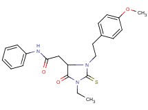 2-{1-ethyl-3-[2-(4-methoxyphenyl)ethyl]-5-oxo-2-thioxo-4-imidazolidinyl}-N-phenylacetamide