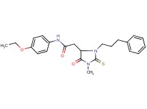 N-(4-ethoxyphenyl)-2-[1-methyl-5-oxo-3-(3-phenylpropyl)-2-thioxo-4-imidazolidinyl]acetamide